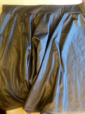 Black Faux Leather Skirt